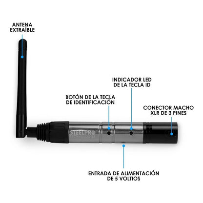Set Antenas Inalámbricas Batería Recargable 15h Dmx Steelpro