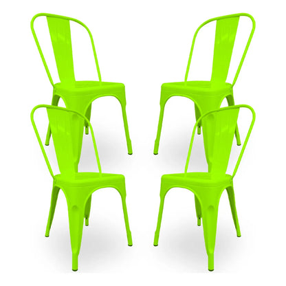 Set De 4 Sillas Tolix Metal Comedor Vintage Hogar - Bellair