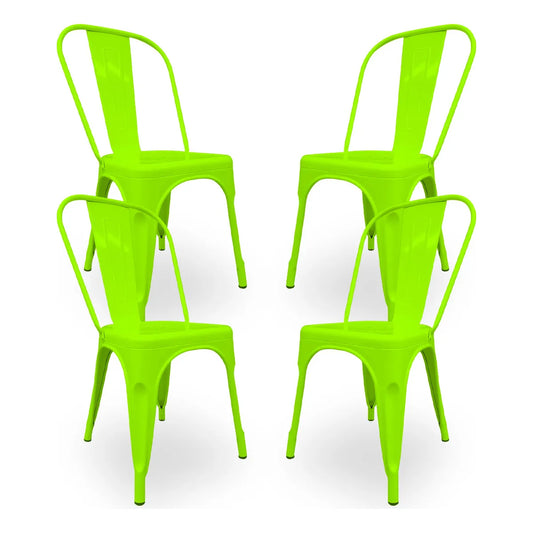 Set De 4 Sillas Tolix Metal Comedor Vintage Hogar - Bellair