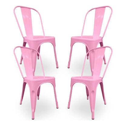 Set De 4 Sillas Tolix Metal Comedor Vintage Hogar - Bellair