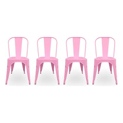 Set De 4 Sillas Tolix Metal Comedor Vintage Hogar - Bellair
