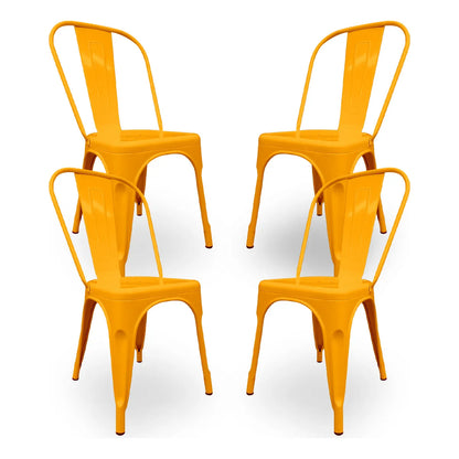 Set De 4 Sillas Tolix Metal Comedor Vintage Hogar - Bellair
