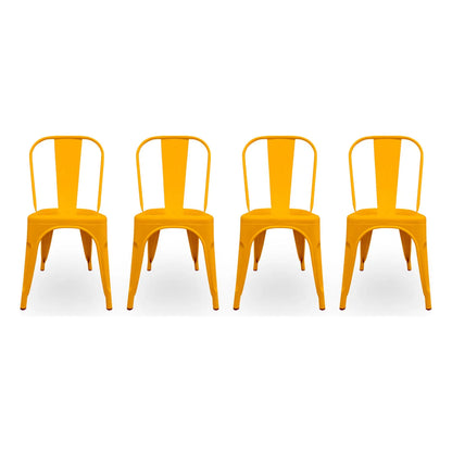 Set De 4 Sillas Tolix Metal Comedor Vintage Hogar - Bellair
