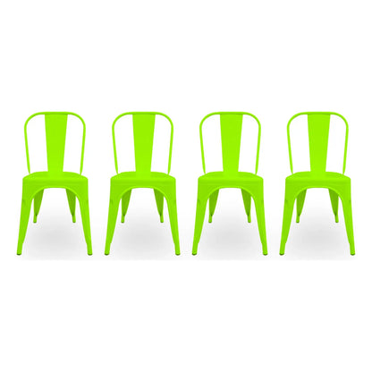 Set De 4 Sillas Tolix Metal Comedor Vintage Hogar - Bellair