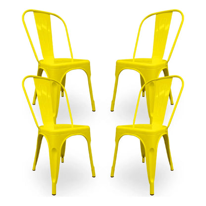 Set De 4 Sillas Tolix Metal Comedor Vintage Hogar - Bellair