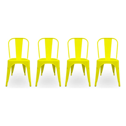 Set De 4 Sillas Tolix Metal Comedor Vintage Hogar - Bellair