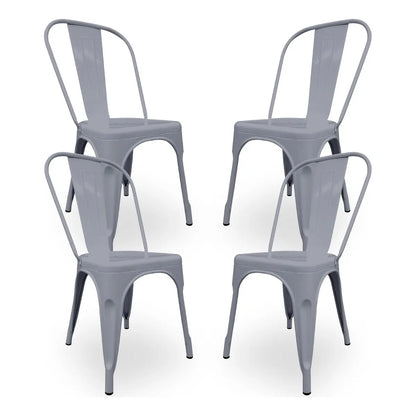 Set De 4 Sillas Tolix Metal Comedor Vintage Hogar - Bellair