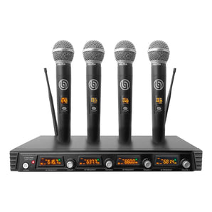 Set Profesional 4 Micrófonos Inalámbricos Uhf 70m Steelpro