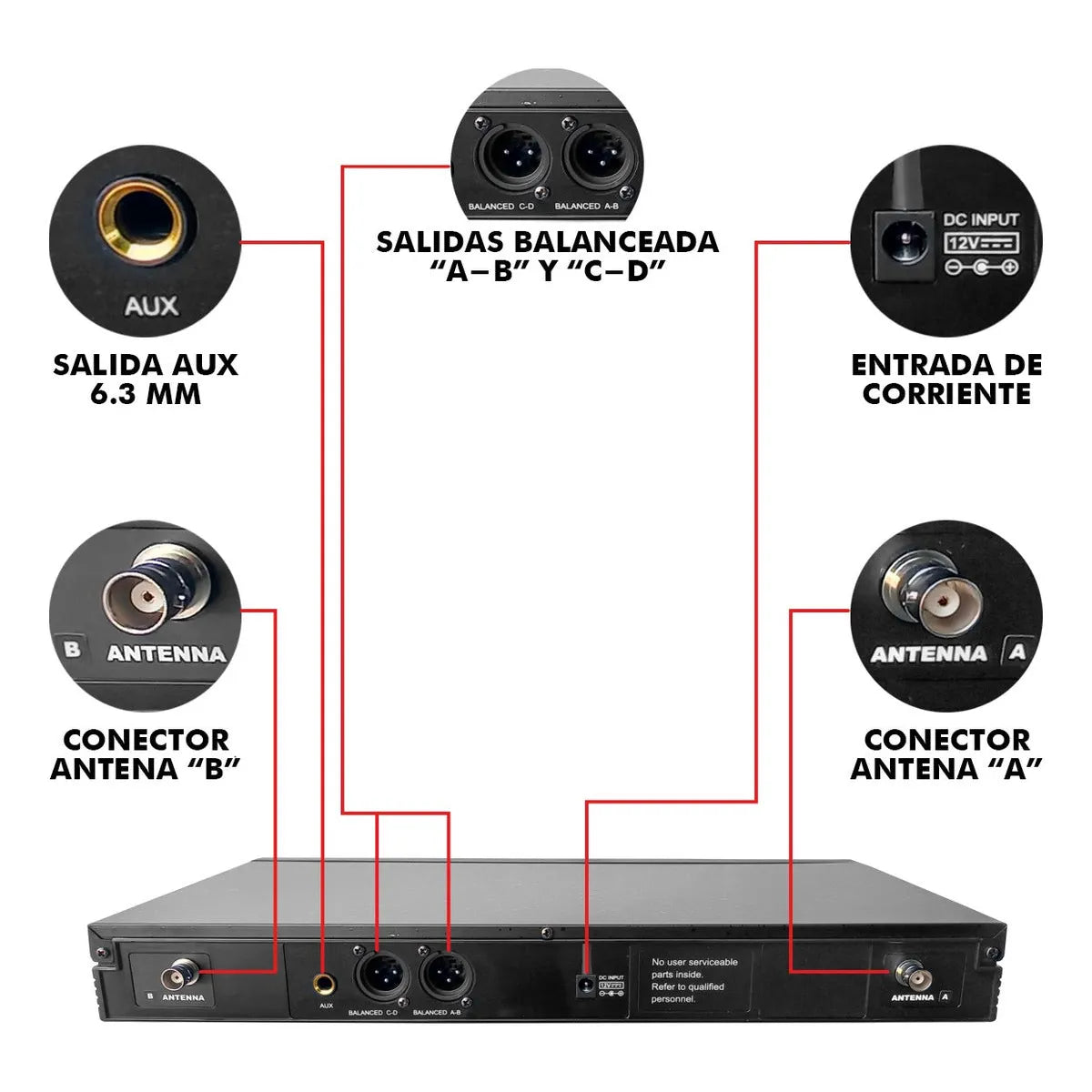 Set Profesional 4 Micrófonos Inalámbricos Uhf 70m Steelpro