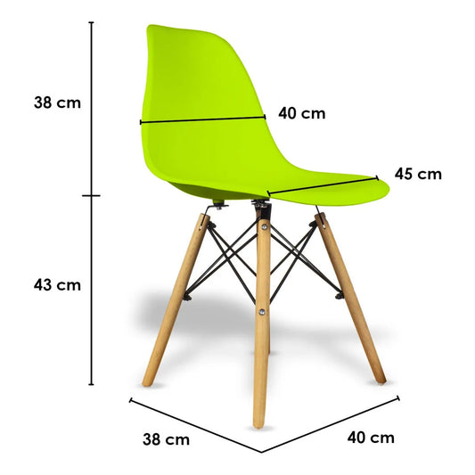 Silla De Comedor Bellair Ba-lounge4k Con Estructura Color Madera Y Asiento Verde Claro X 4 Unidades