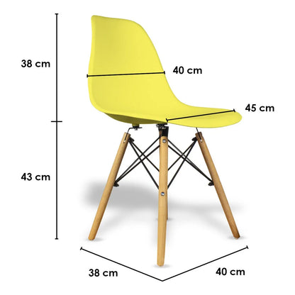 Silla De Comedor Bellair Ba-lounge4k Estructura Color Madera 4 Unidades Amarillo