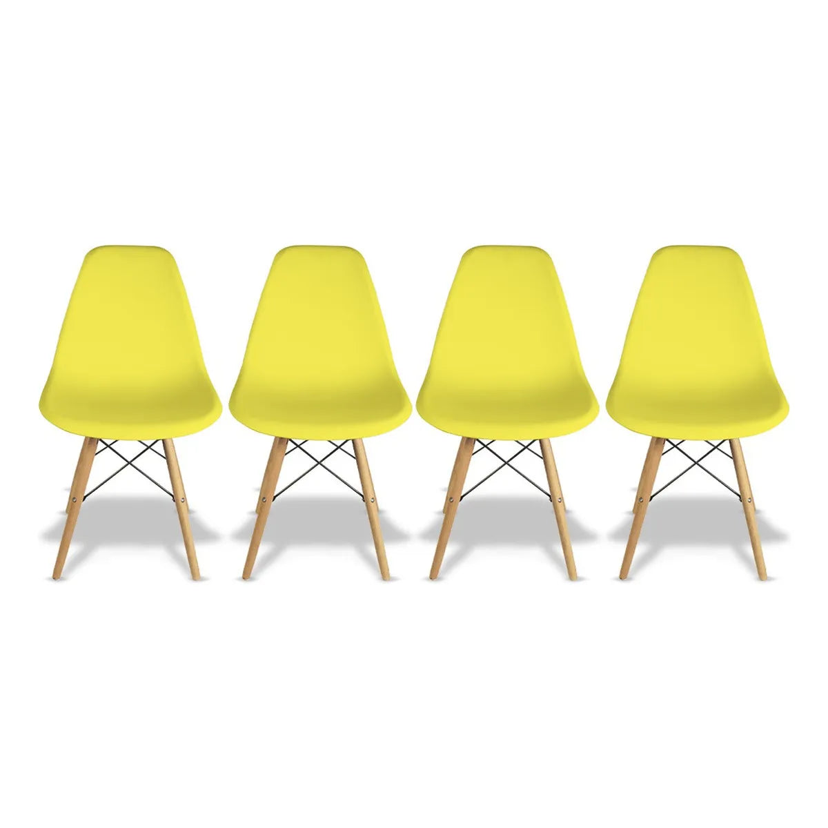 Silla De Comedor Bellair Ba-lounge4k Estructura Color Madera 4 Unidades Amarillo