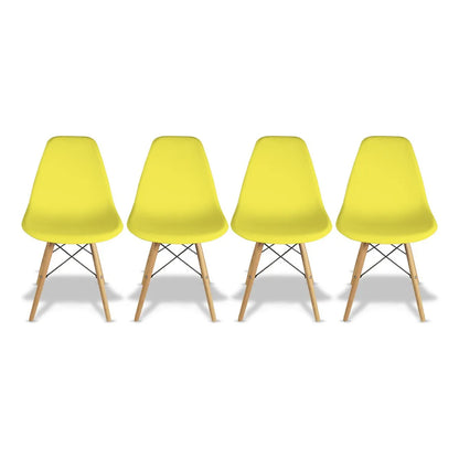 Silla De Comedor Bellair Ba-lounge4k Estructura Color Madera 4 Unidades Amarillo