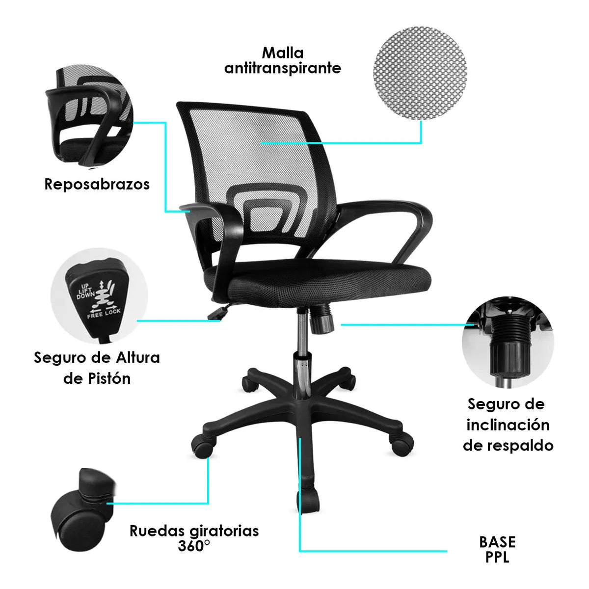 Silla Oficina Ergonomica Reclinable Para Oficina Bellair Ba-bonnet