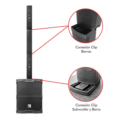 Sistema De Audio Profesional Columna Orion By Steelpro Color Neegro