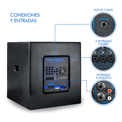 Sistema De Audio Profesional Steelpro Lineal Tubalcain 18 Color Negro
