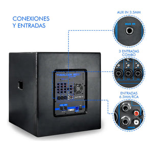 Sistema De Audio Profesional Steelpro Lineal Tubalcain 18 Color Negro
