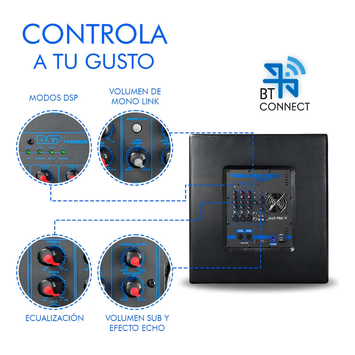 Sistema De Audio Profesional Steelpro Lineal Tubalcain 18 Color Negro