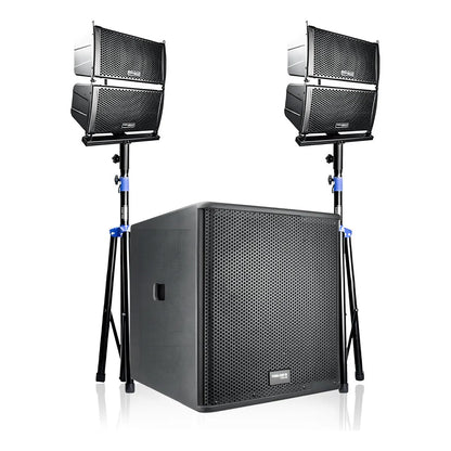 Sistema De Audio Profesional Steelpro Lineal Tubalcain 18 Color Negro