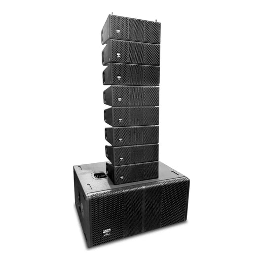 Sistema Lineal Coda Set De 8 Satélites 1 Subwoofer Steelpro Color Negro