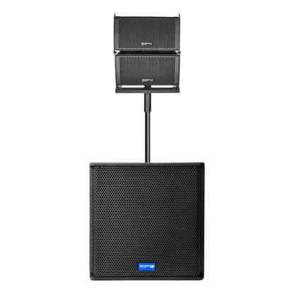 Sistema Profesional De Audio Lineal 1300w Saturno18 Steelpro Color Negro