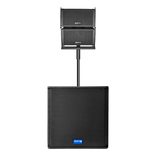Sistema Profesional De Audio Lineal 1300w Saturno18 Steelpro Color Negro