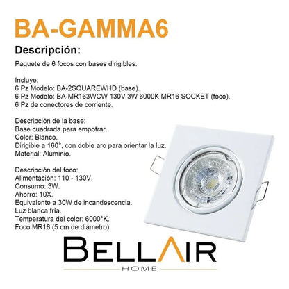 Spot Foco Led 30w Equivalente Paquete 6pz