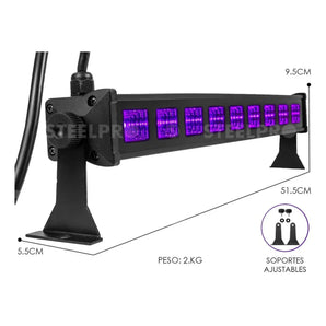 Steelpro - Barra Led 9 X 5 Watts - Gama De Colores Uv