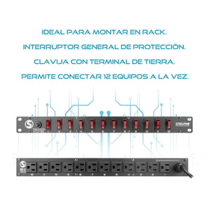 Steelpro - Barra Multicontacto 12 Interruptores - 127v Sw-12