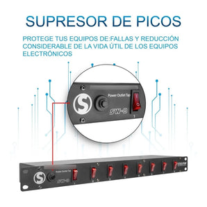 Steelpro - Barra Multicontacto 8 Interruptores - 127v Sw-8