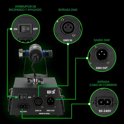 Steelpro - Laser Verde 80mw - Motorizado - Dmx - Moto-gt