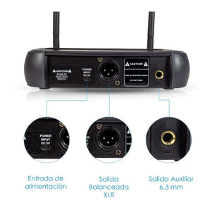Steelpro - Micrófono Profesional - Inalambrico - Uhf-607 Color Negro