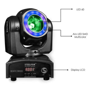 Steelpro Bag Con 2 Cabezas Móvil Led Beam 1x60watts, Rgbw