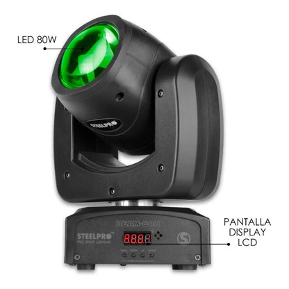 Steelpro Bag Con 2 Cabezas Móvil Led Beam 80watts Rgbw