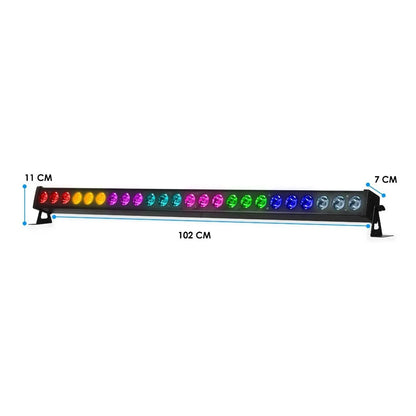 Steelpro Barra Led Alta Potencia 24x5w Rgb - 3 En 1