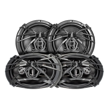 Steelpro Kit Autoestereo Bluetooth Bocina 6x9 Y Bocinas 6.5
