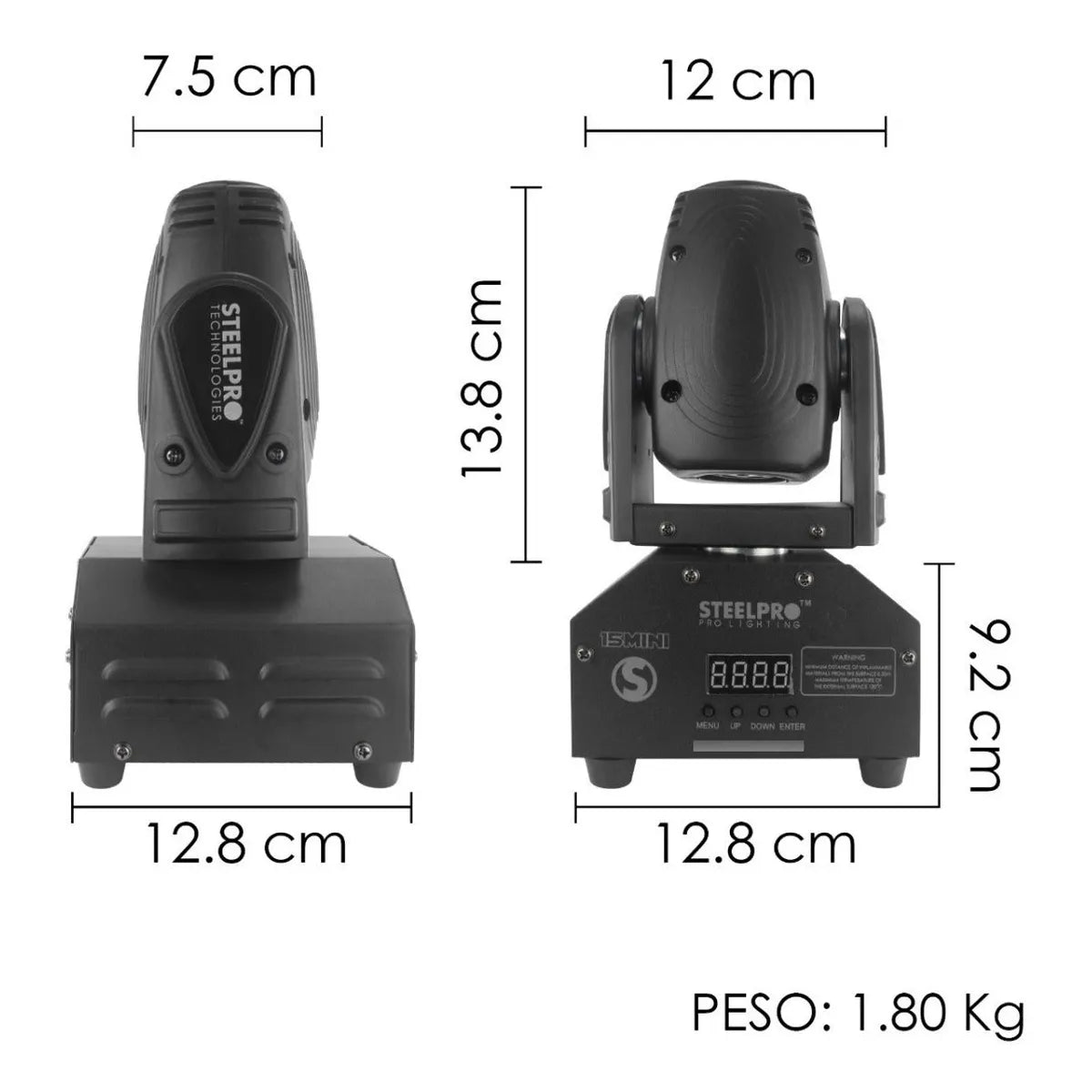 Steelpro Maleta Con 2 Mini Cabezas Móvil Beam Rgbw, 4 En 1