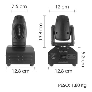 Steelpro Maleta Con 2 Mini Cabezas Móvil Beam Rgbw, 4 En 1