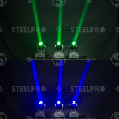 Steelpro Maleta Con 2 Mini Cabezas Móvil Beam Rgbw, 4 En 1
