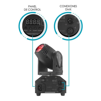 Steelpro Maleta Con 2 Mini Cabezas Móvil Beam Rgbw, 4 En 1