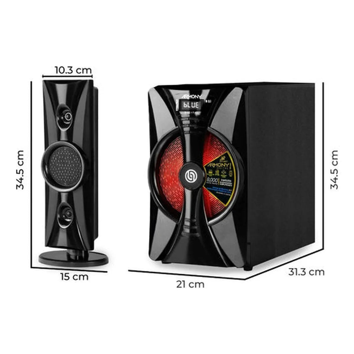 Steelpro Minicomponente Home Theater 8,000 W - Armony - b3.1 Color Negro Potencia Rms 475 W