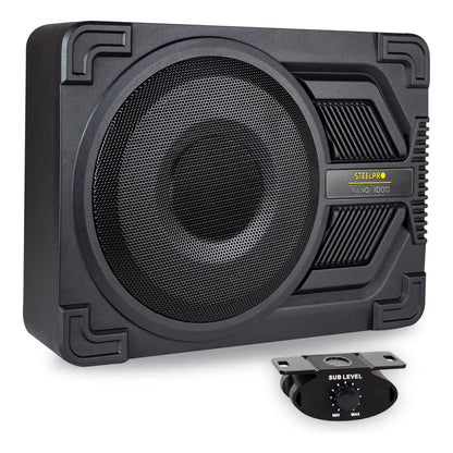 Subwoofer 10puLG Amplificado Steelpro Nano1000 1000w Color Negro