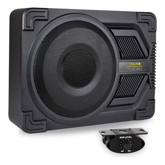 Subwoofer 10puLG Amplificado Steelpro Nano1000 1000w Color Negro