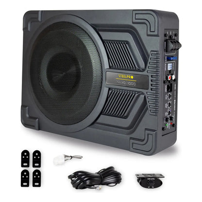 Subwoofer 10puLG Amplificado Steelpro Nano1000 1000w Color Negro