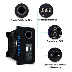 Subwoofer 12' Amplificado 1200w Spl Alta Presion Steelpro