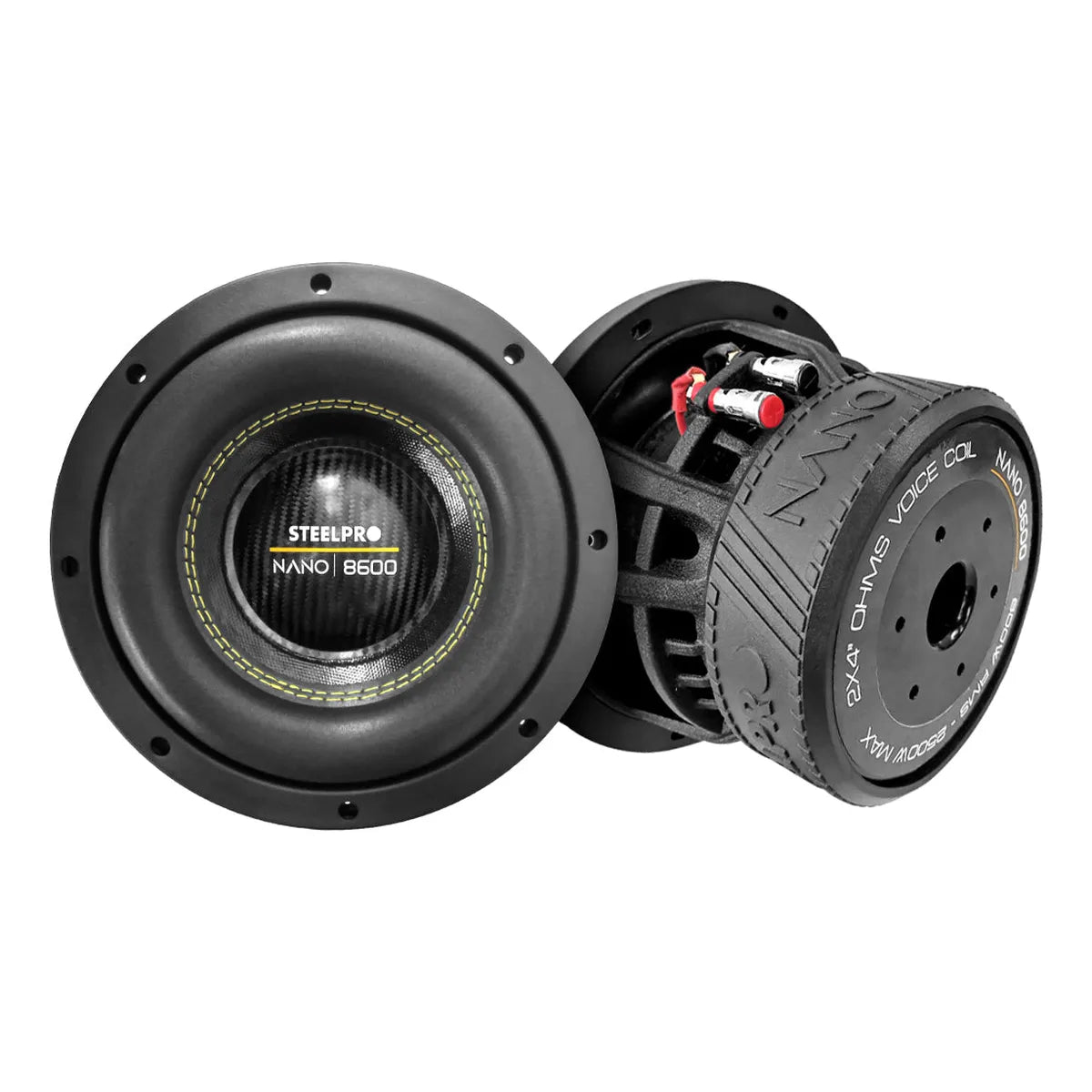 Subwoofer 8puLG Steelpro Nano8600 2500w Doble Bobina Color Negro