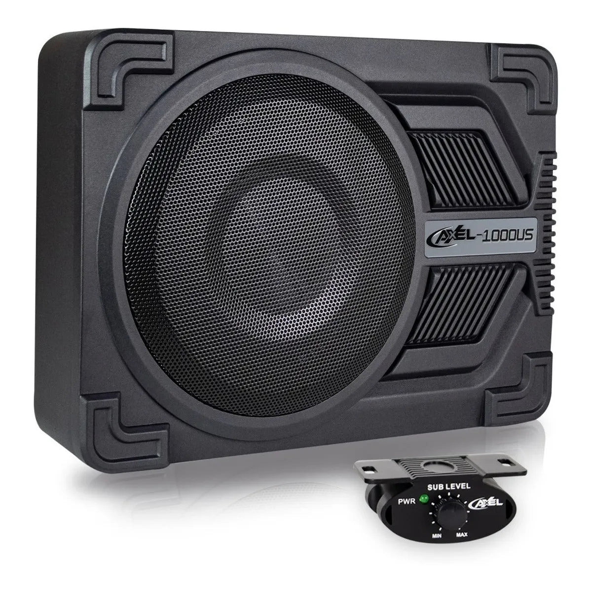 Subwoofer Amplificado 10' Axel By Steelpro + Kit De Cables