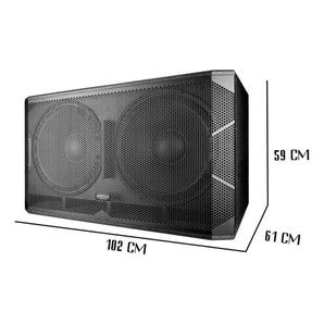 Subwoofer Amplificado Doble 18 Dsp 800w Prometheus Steelpro Color Negro