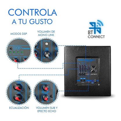 Subwoofer Profesional 3 Vías Tubalcain 18 Steelpro 1600w Color Negro