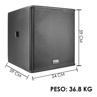 Subwoofer Profesional 3 Vías Tubalcain 18 Steelpro 1600w Color Negro